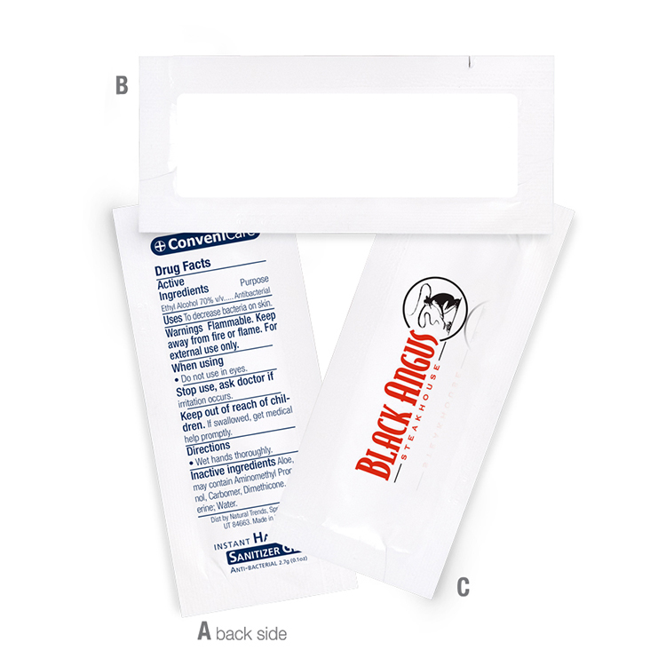 Sanitizer Gel Packette - Label Imprint